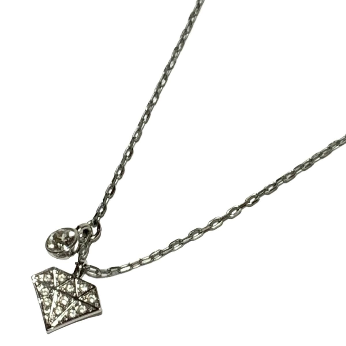 SWAROVSKI(スワロフスキー) ネックレス - クリア×シルバー ダイヤ 