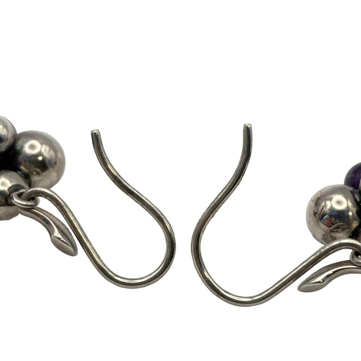 GEORG JENSEN(ジョージジェンセン) ピアス美品 - シルバー×パープル