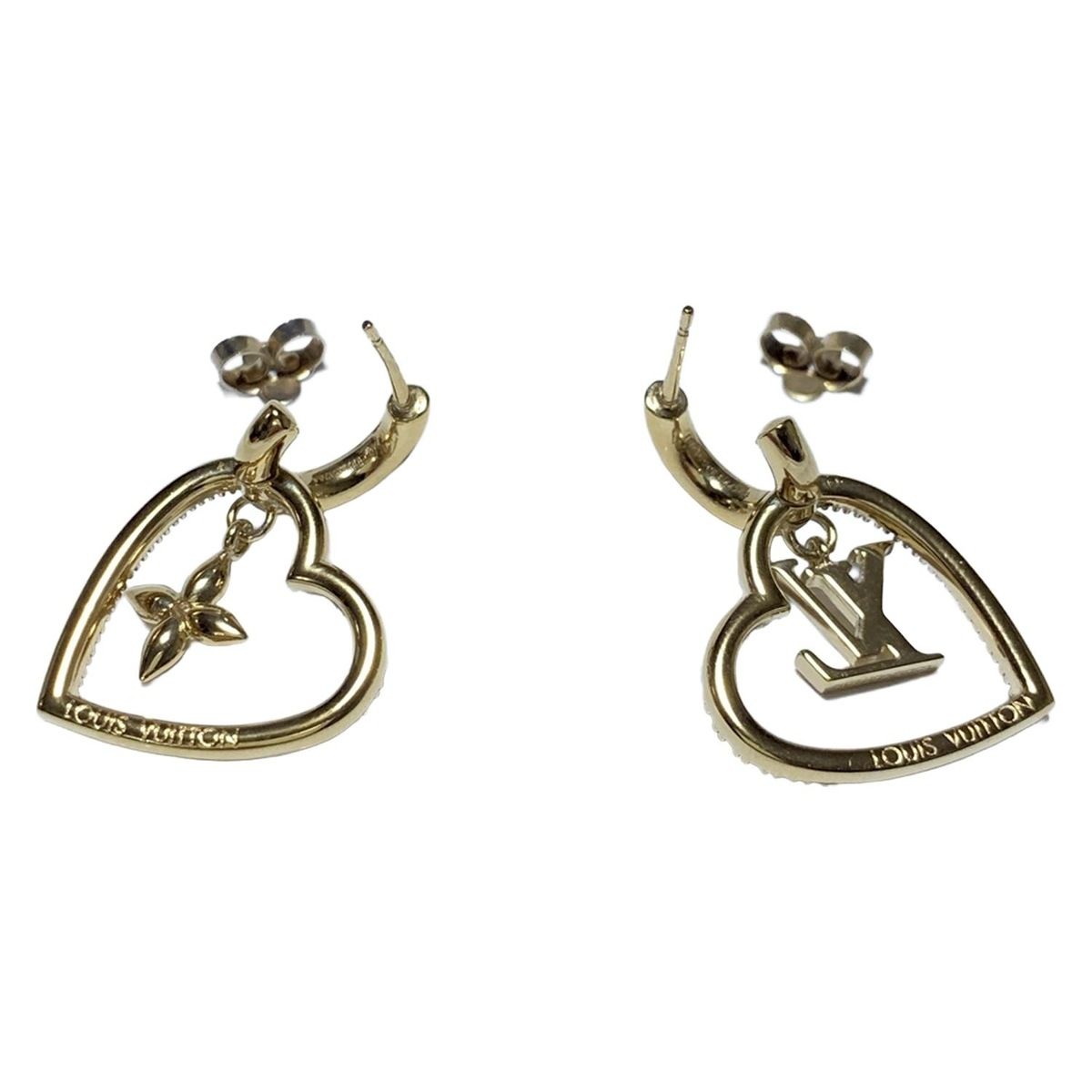 Louis Vuitton シルバーハート型ピアス　片耳 LOUIS VUITTON ルイヴィトン エセンシャル V メタルピアス シルバー