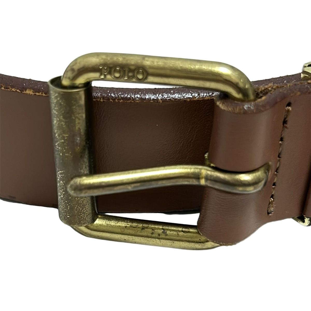 POLObyRalphLauren(ポロラルフローレン) ベルト - ブラウン×ゴールド