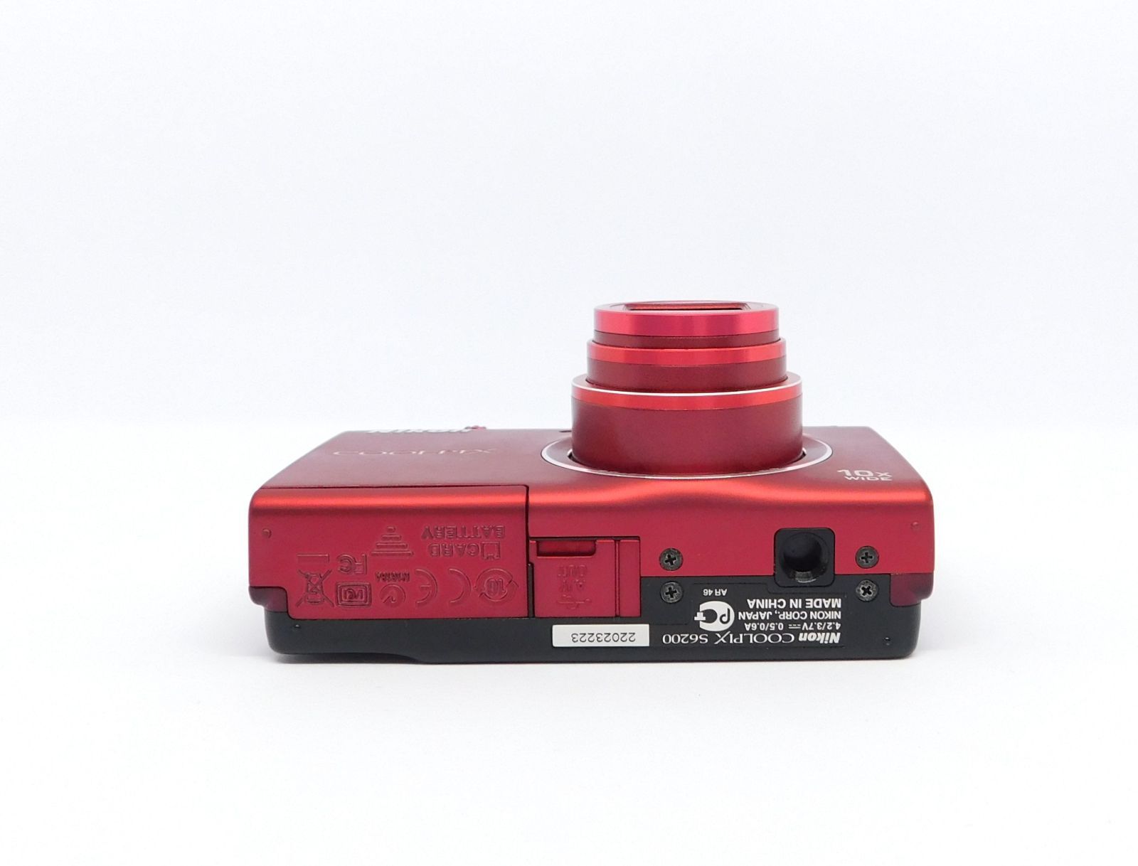 動作確認済み】ニコン Nikon COOLPIX S6200 レッド バッテリー付き