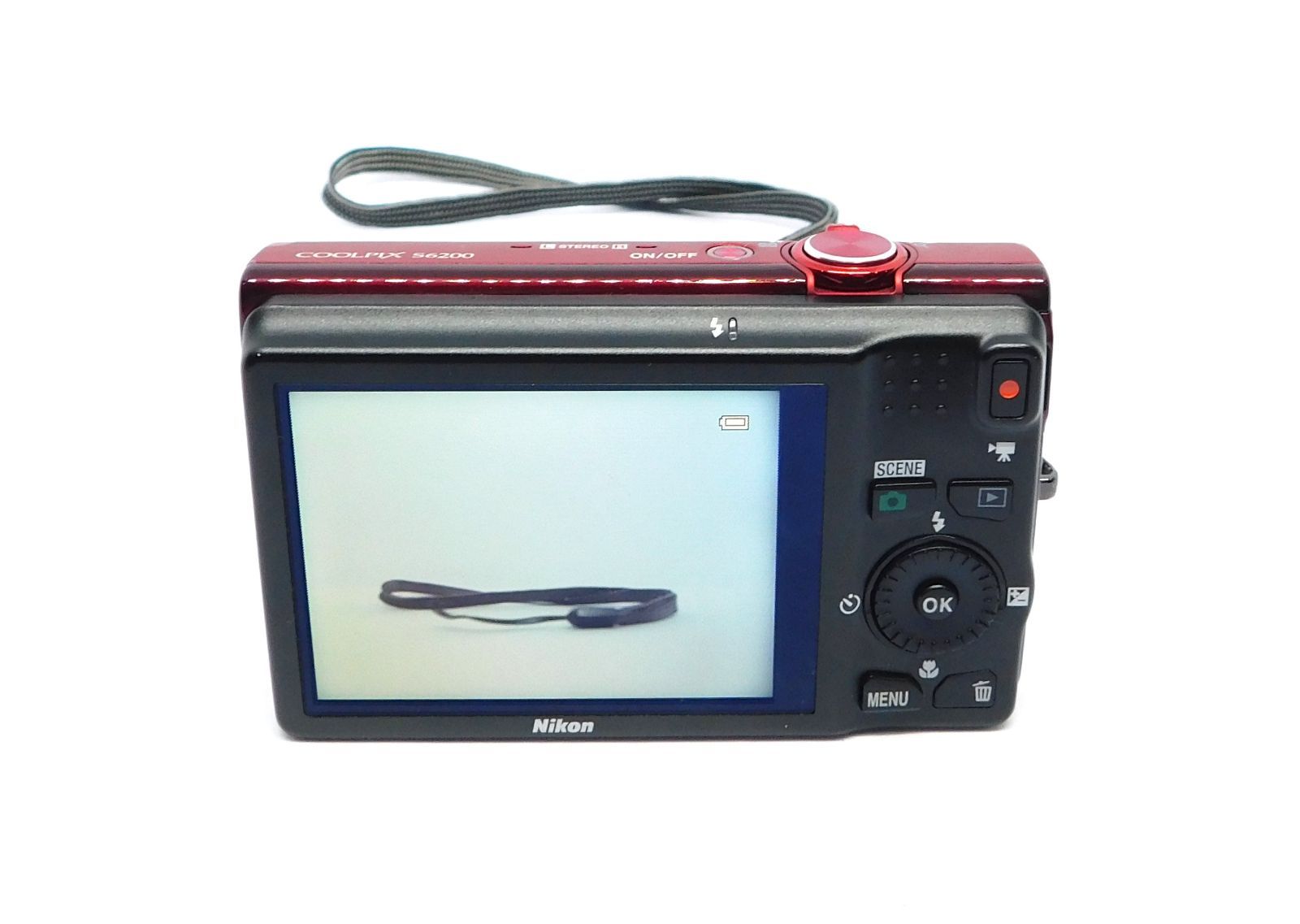 動作確認済み】ニコン Nikon COOLPIX S6200 レッド バッテリー付き