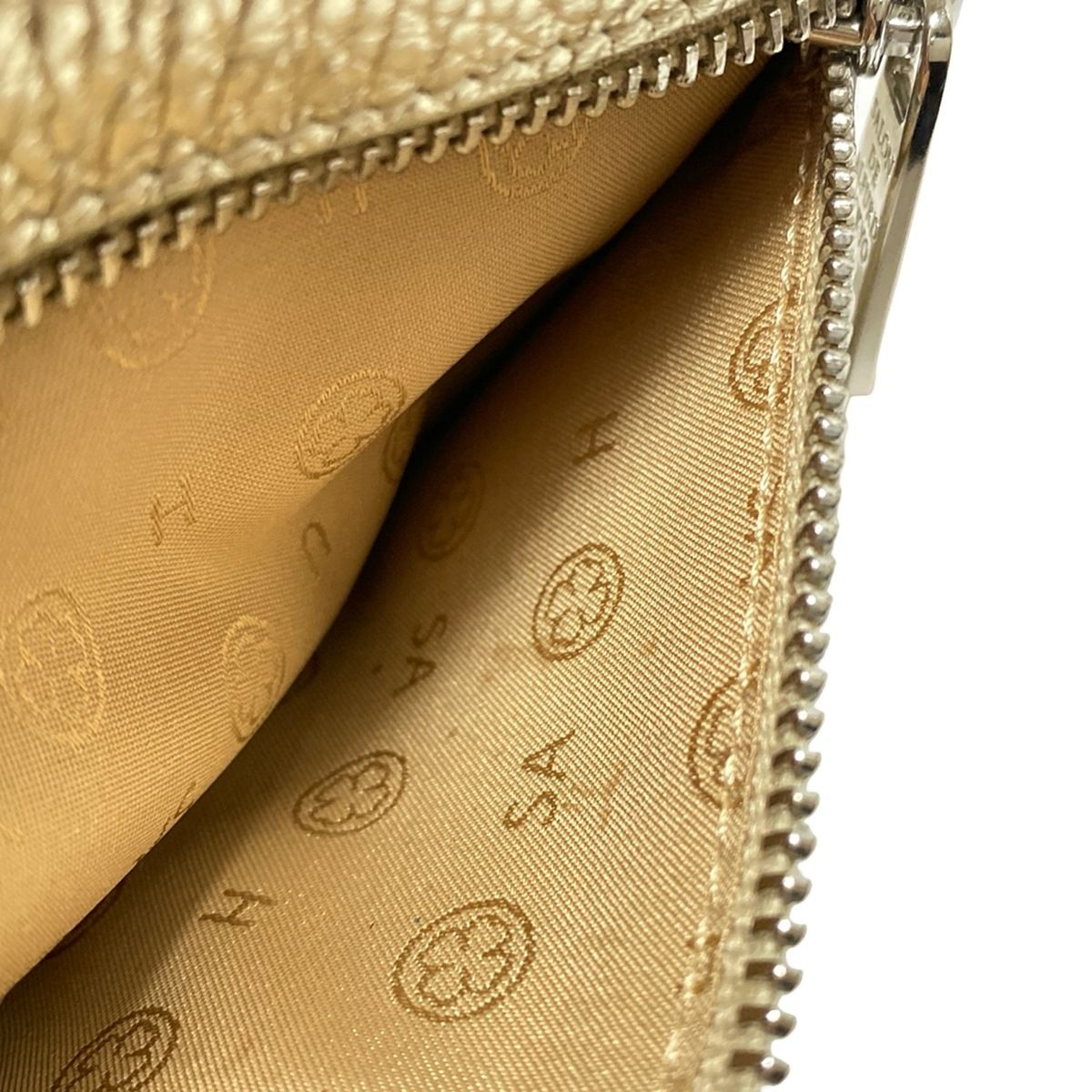 SALON DE ALFURD(サロンドアルファード) コインケース - ゴールド L字ファスナー/スマイル/ラインストーン レザー - メルカリ