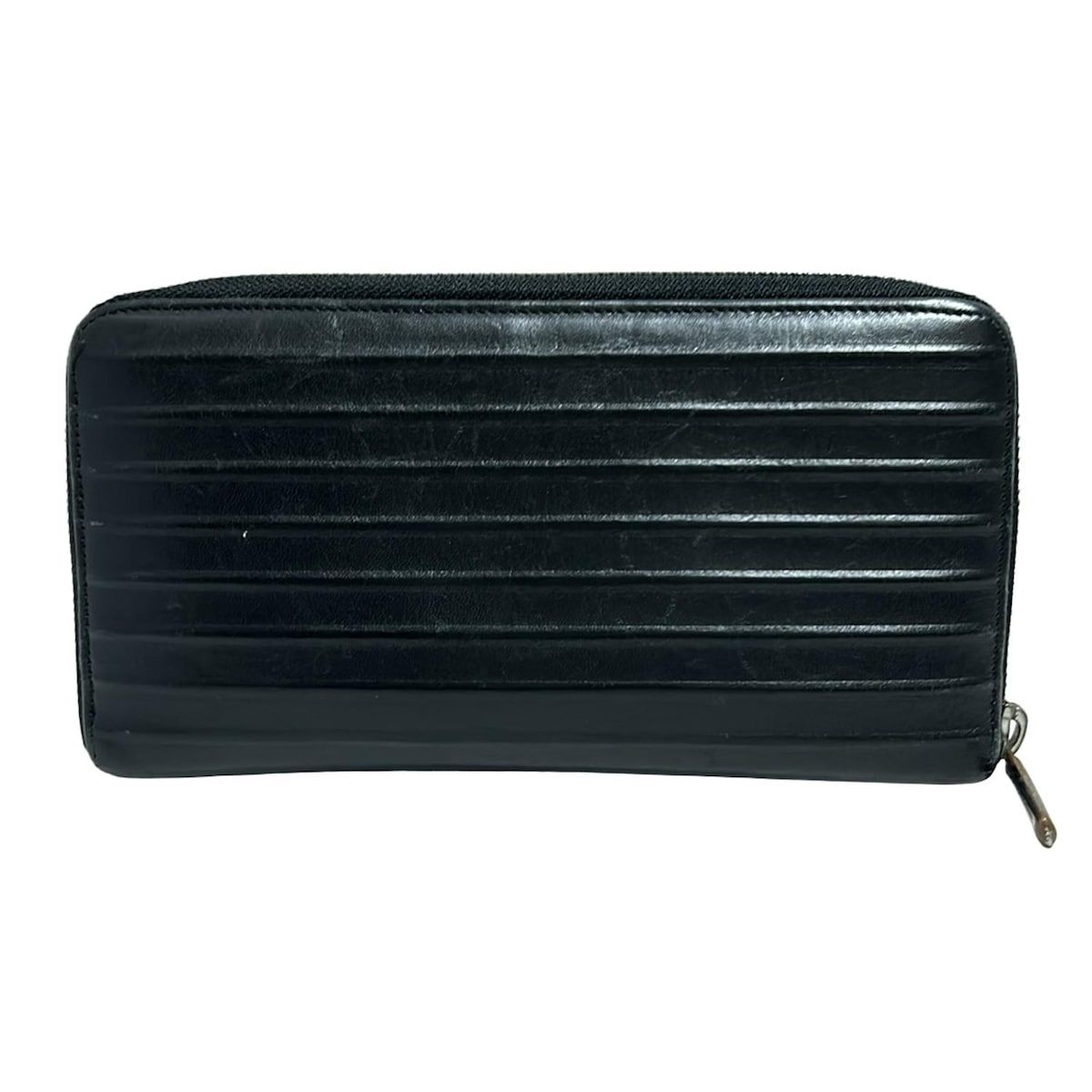 RIMOWA(リモワ) 長財布 - 黒 ラウンドファスナー/型押し加工 レザー