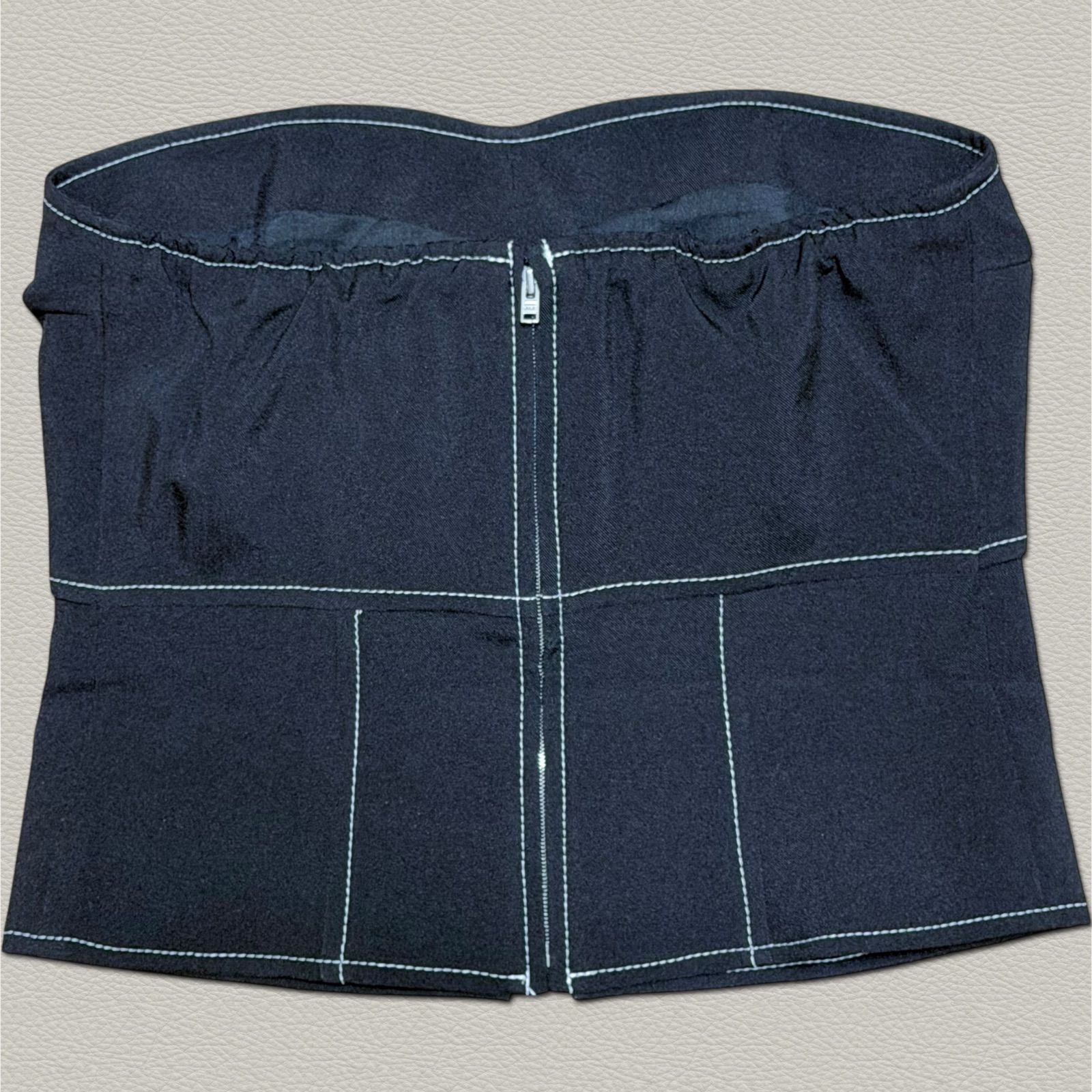 HYKE ハイク　ベアトップ 黒 サイズ1 ビスチェ　s HYKE(ハイク)】 WHITE STITCH STRAPLESS TOP｜PARIGOT ONLINE（パリゴ