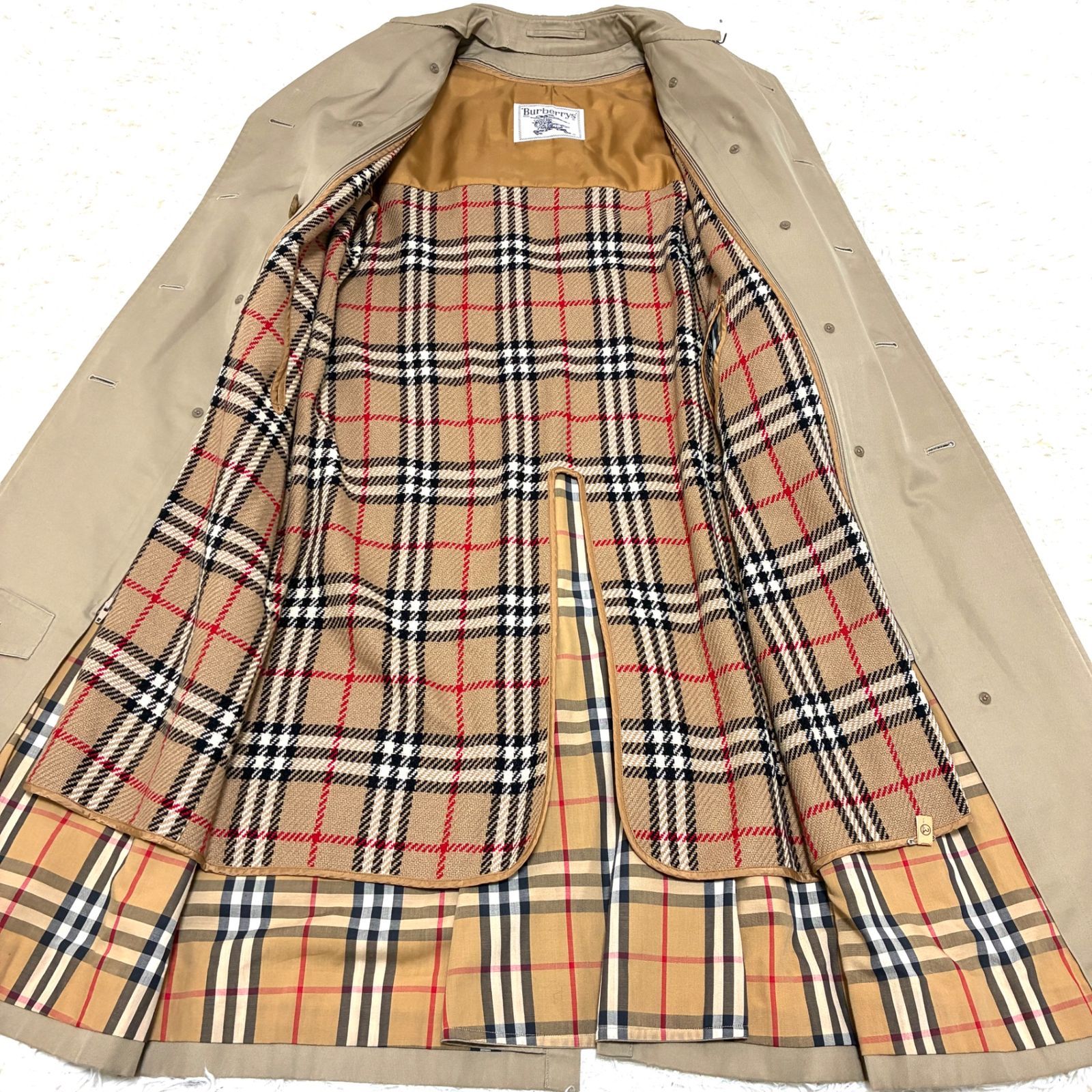 美品 BURBERRY バーバリー トレンチコート ノバチェック ライナー付き