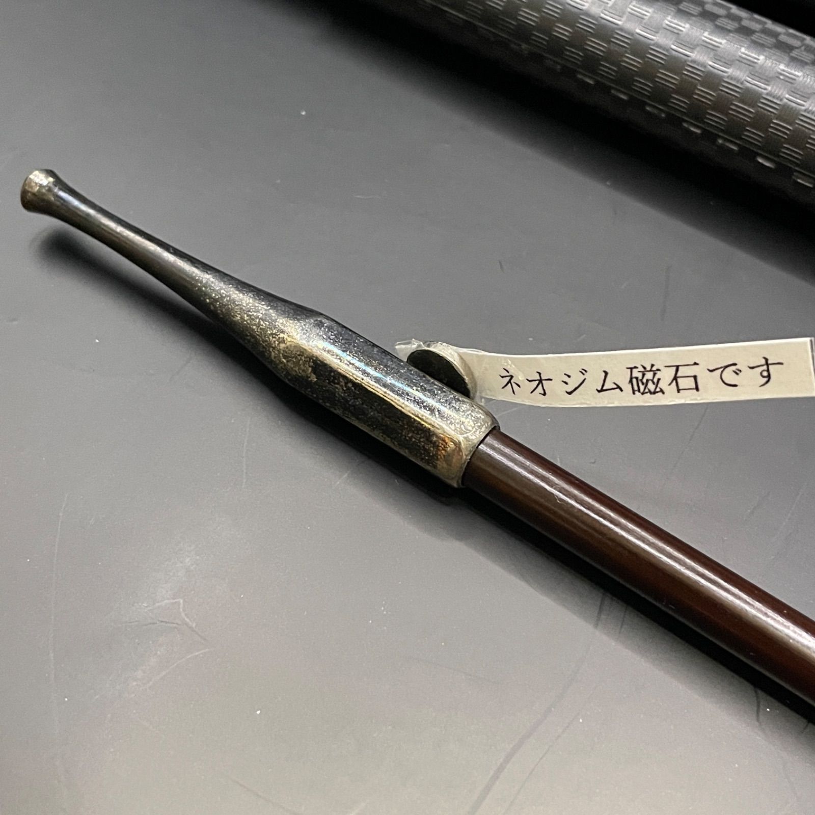 豪華3点セット】煙管（キセル）20cm ＋ 市松模様キセル入れ ＋ レザー