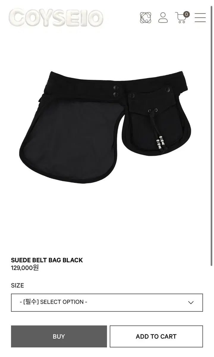 COYSEIO スウェード ベルトバッグ ブラック - メルカリ