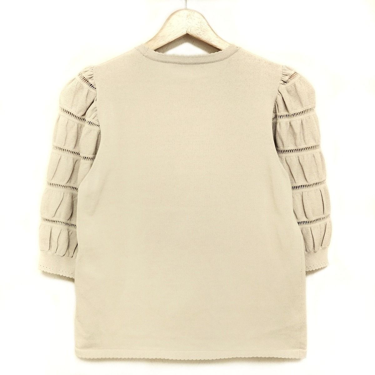 MORABITO フリルニットセーター　七分袖 38 MORABITO フリルニットセーター 七分袖 38