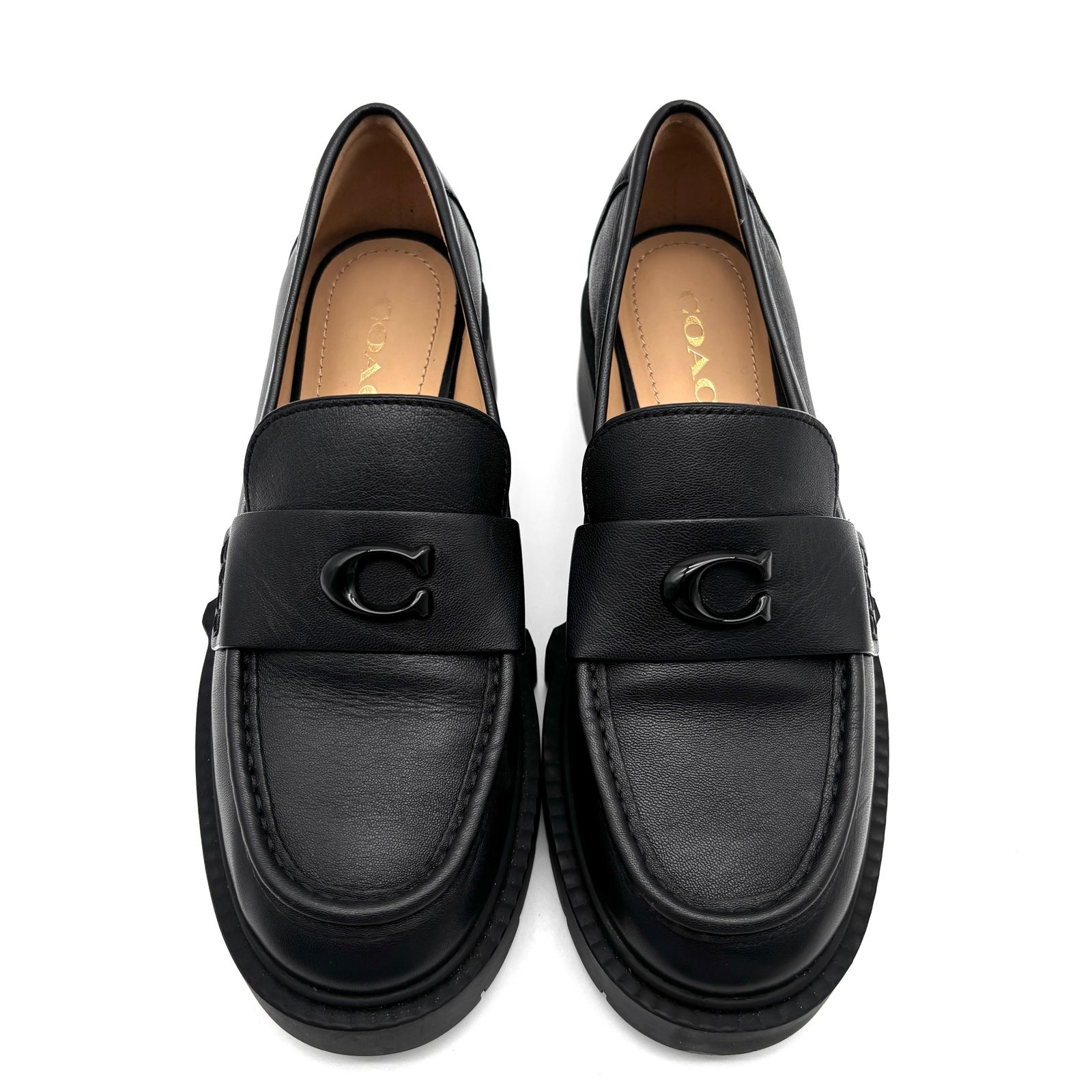 未使用保管品 COACH コーチ リア ローファー 革靴 レザー 本革 C金具