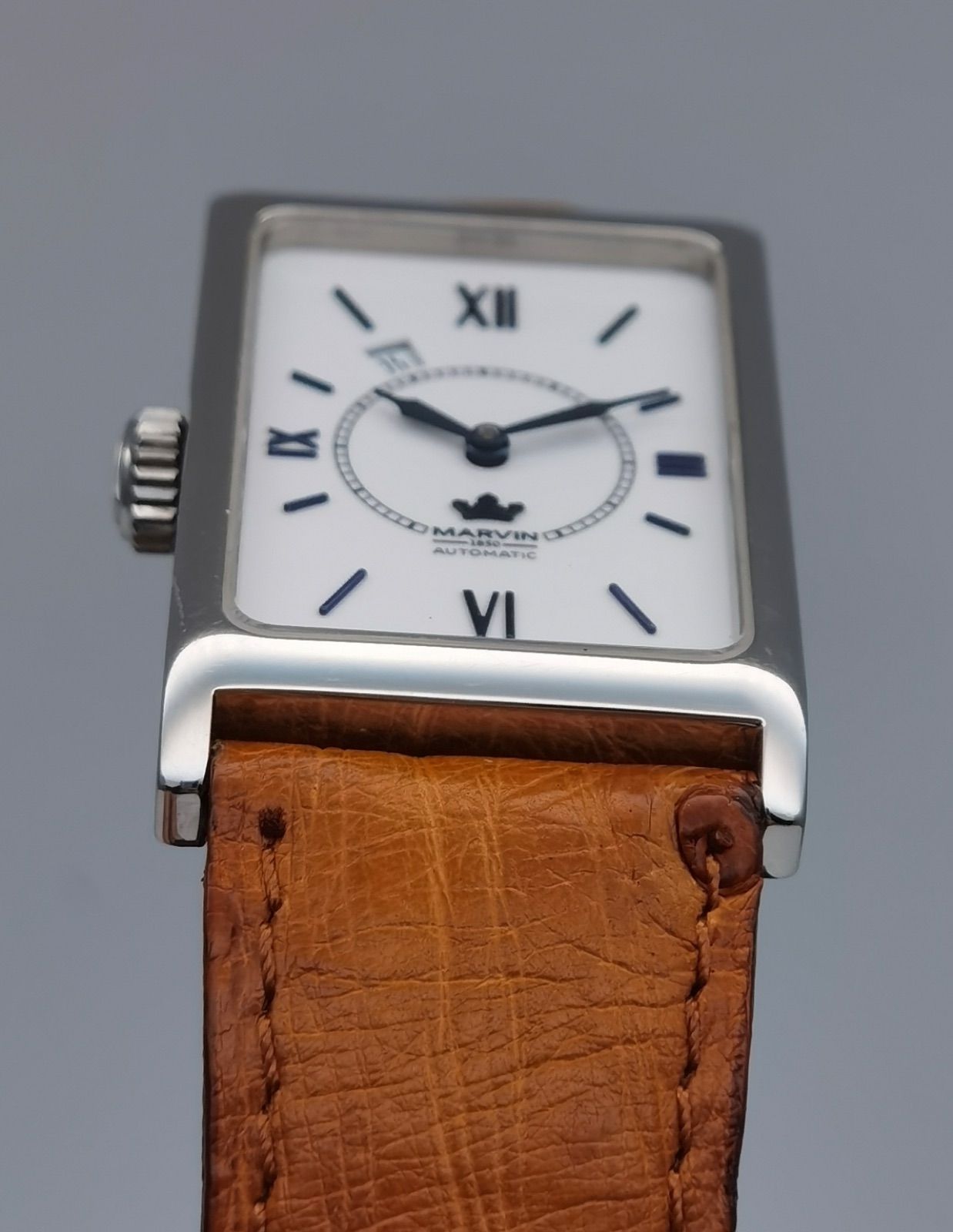 マーヴィン　時計　自動巻き　中古 中古 マーヴィン MARVIN スクエア デイト SS ステンレス シルバー文字