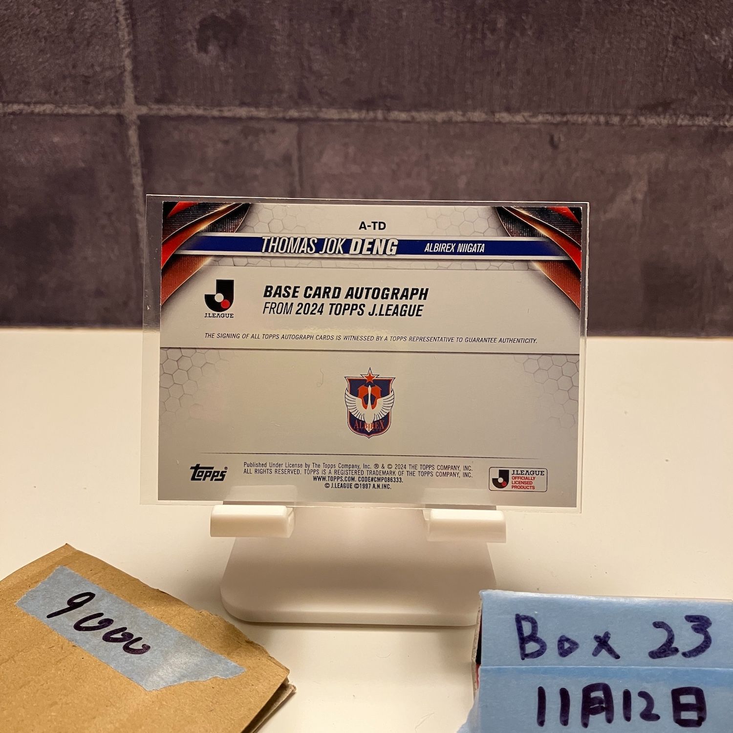 2024 Topps Thomas Jok Deng 1/5 直筆サインカード Albirex Niigata J