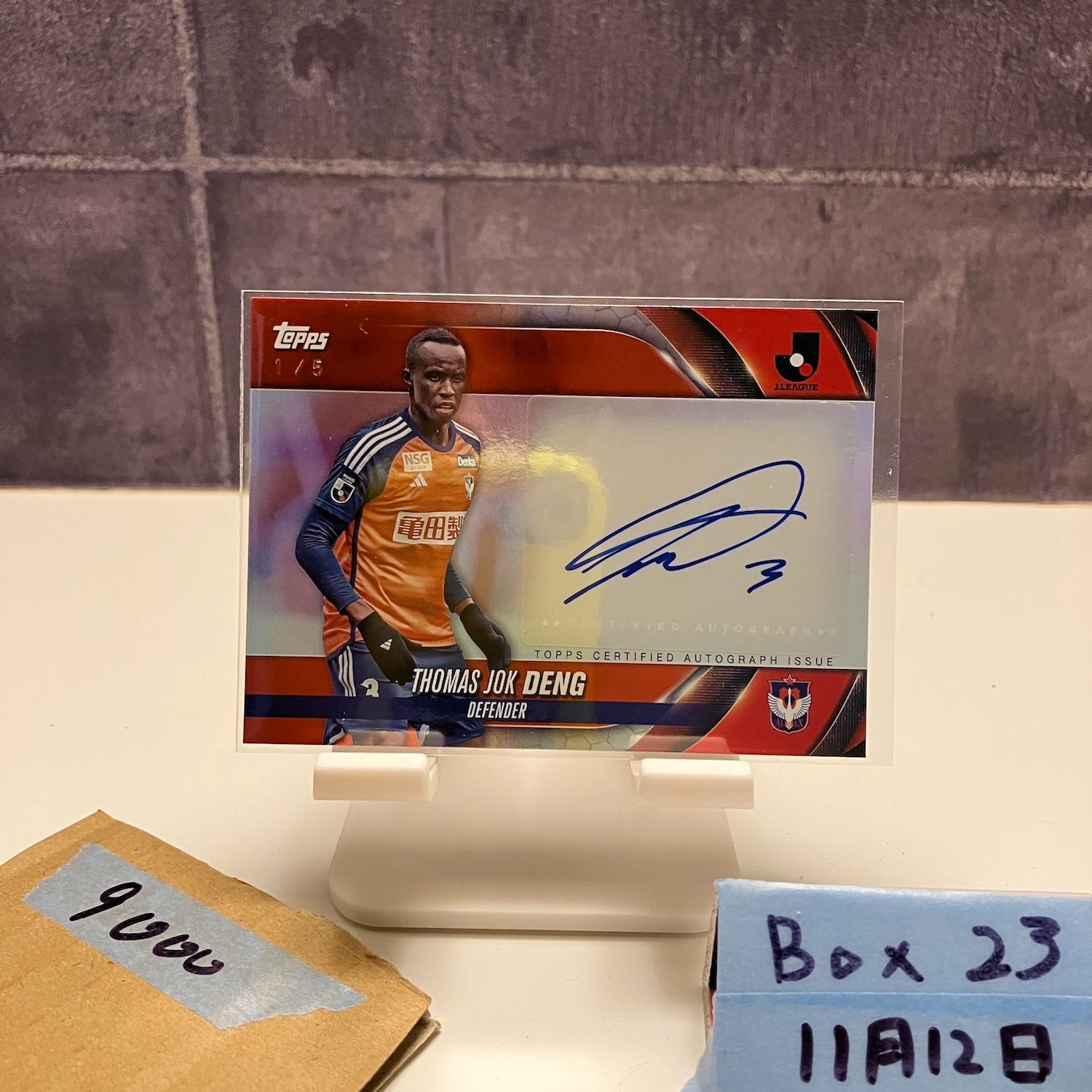 2024 Topps Thomas Jok Deng 1/5 直筆サインカード Albirex Niigata J