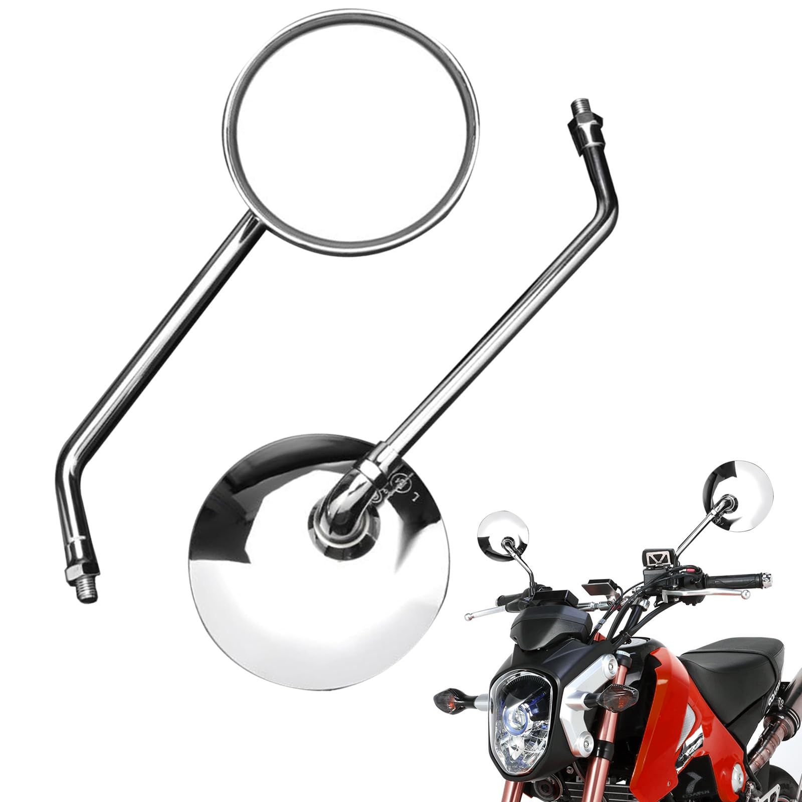 solaay バイクミラー 8MM 正ネジ 円形 丸型 オフロードミラー