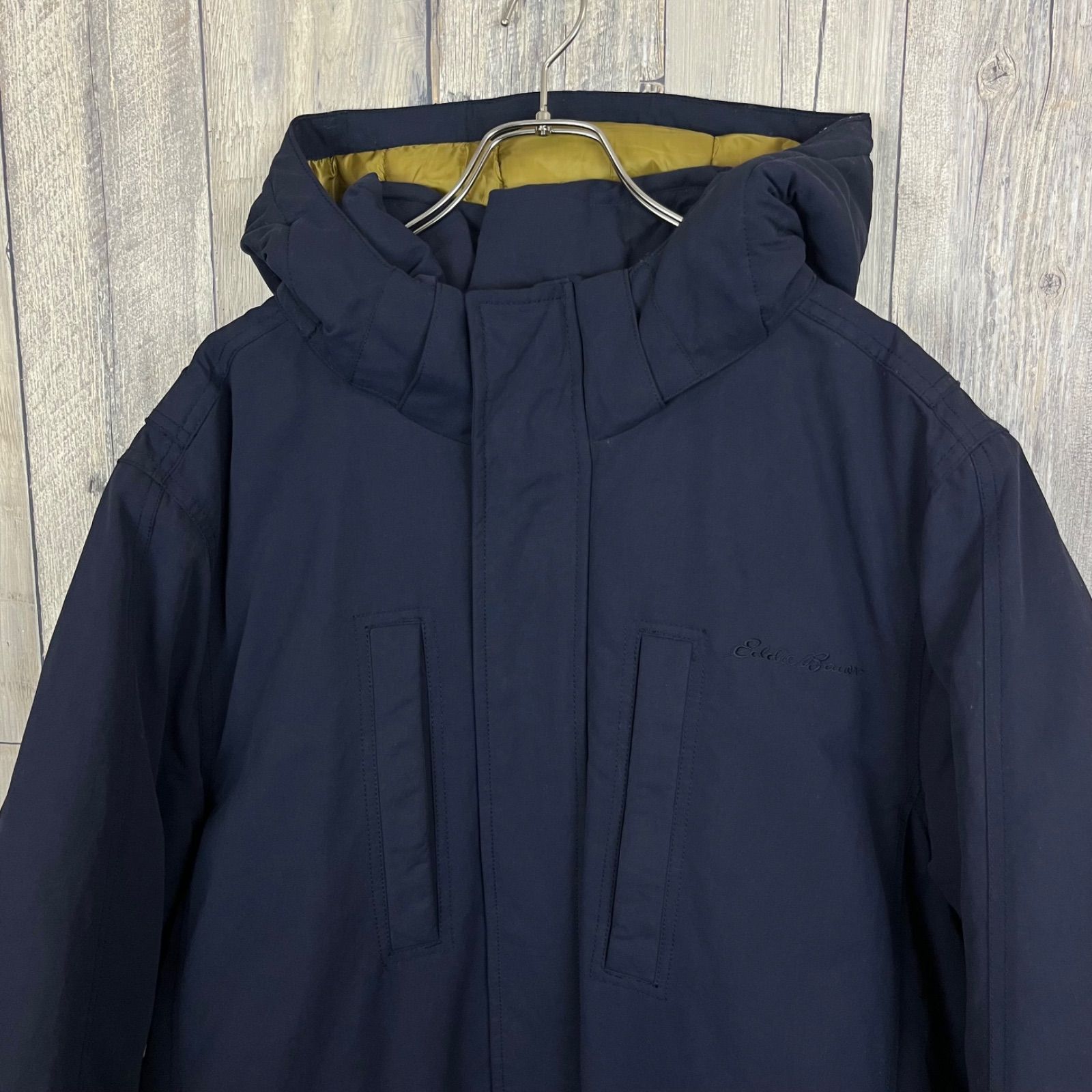 Eddie Bauer  ダウンジャケット フード取り外し可能 Eddie Bauer エディーバウアー ネイビー フード 取り外し可能 肉厚