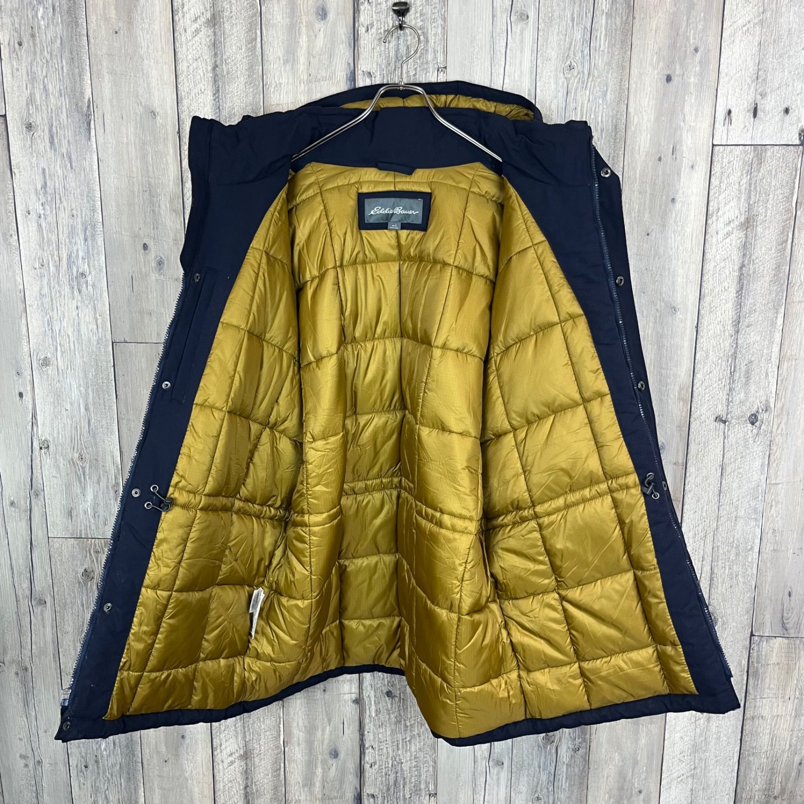 Eddie Bauer エディーバウアー ネイビー フード 取り外し可能 肉厚
