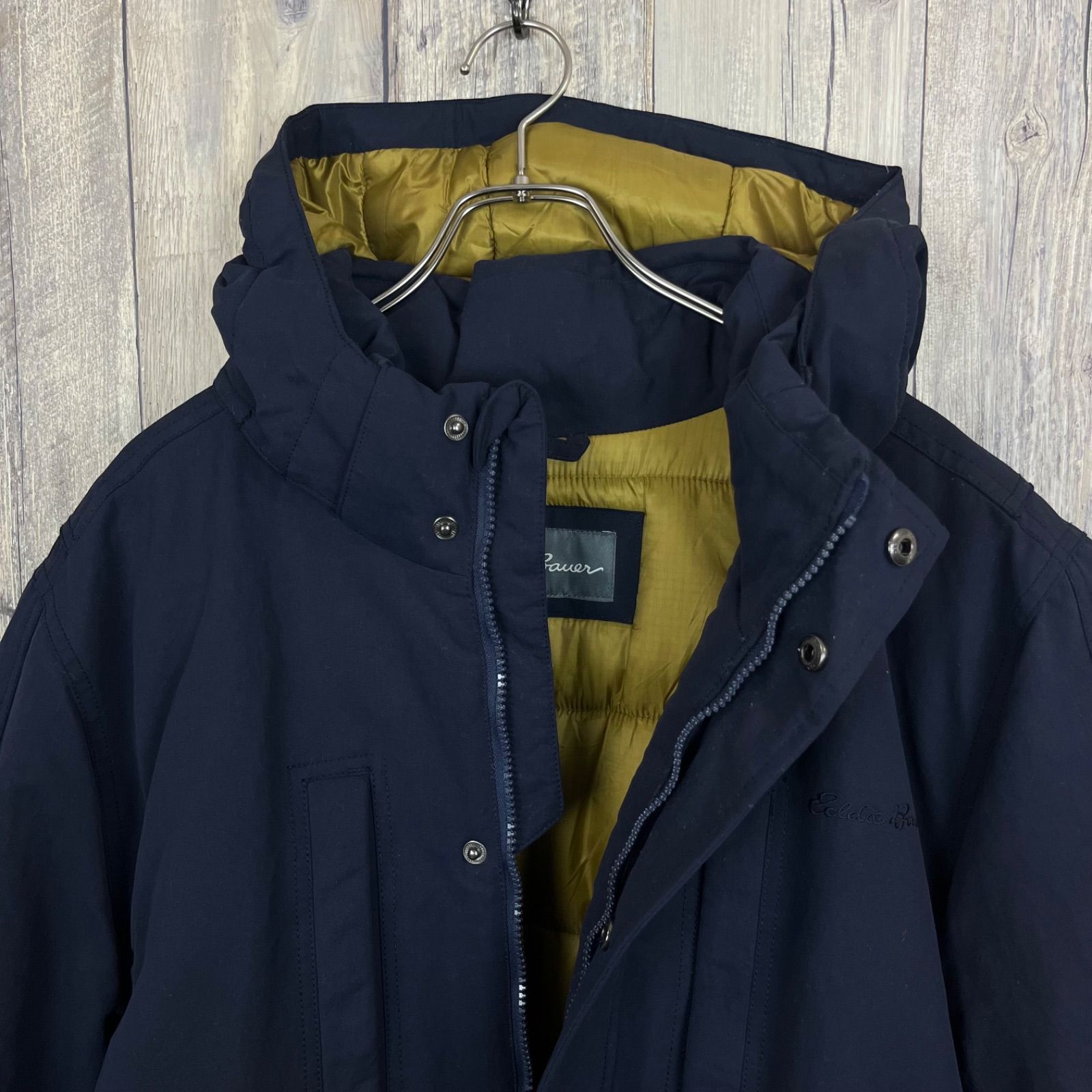 Eddie Bauer エディーバウアー ネイビー フード 取り外し可能 肉厚