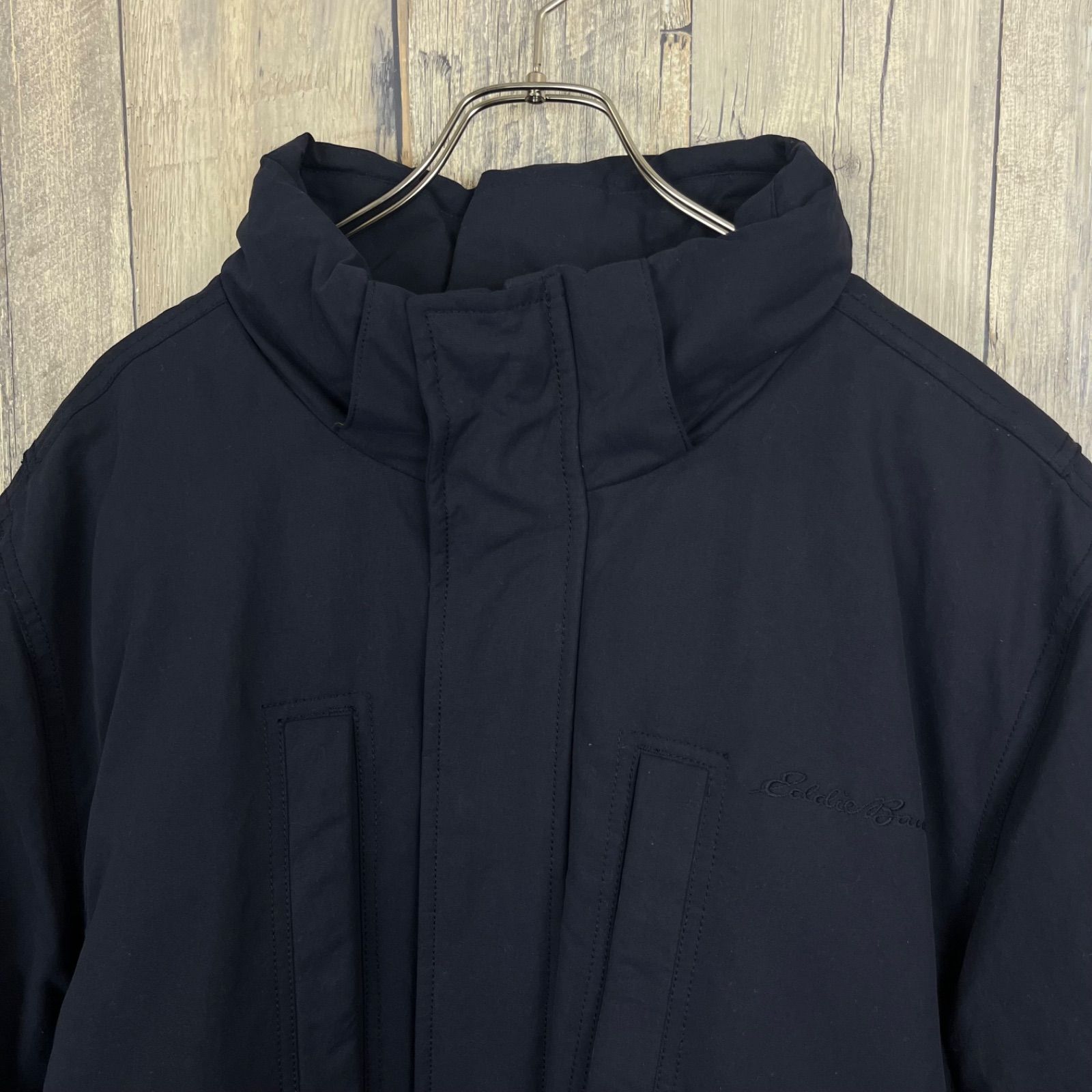 Eddie Bauer エディーバウアー ネイビー フード 取り外し可能 肉厚