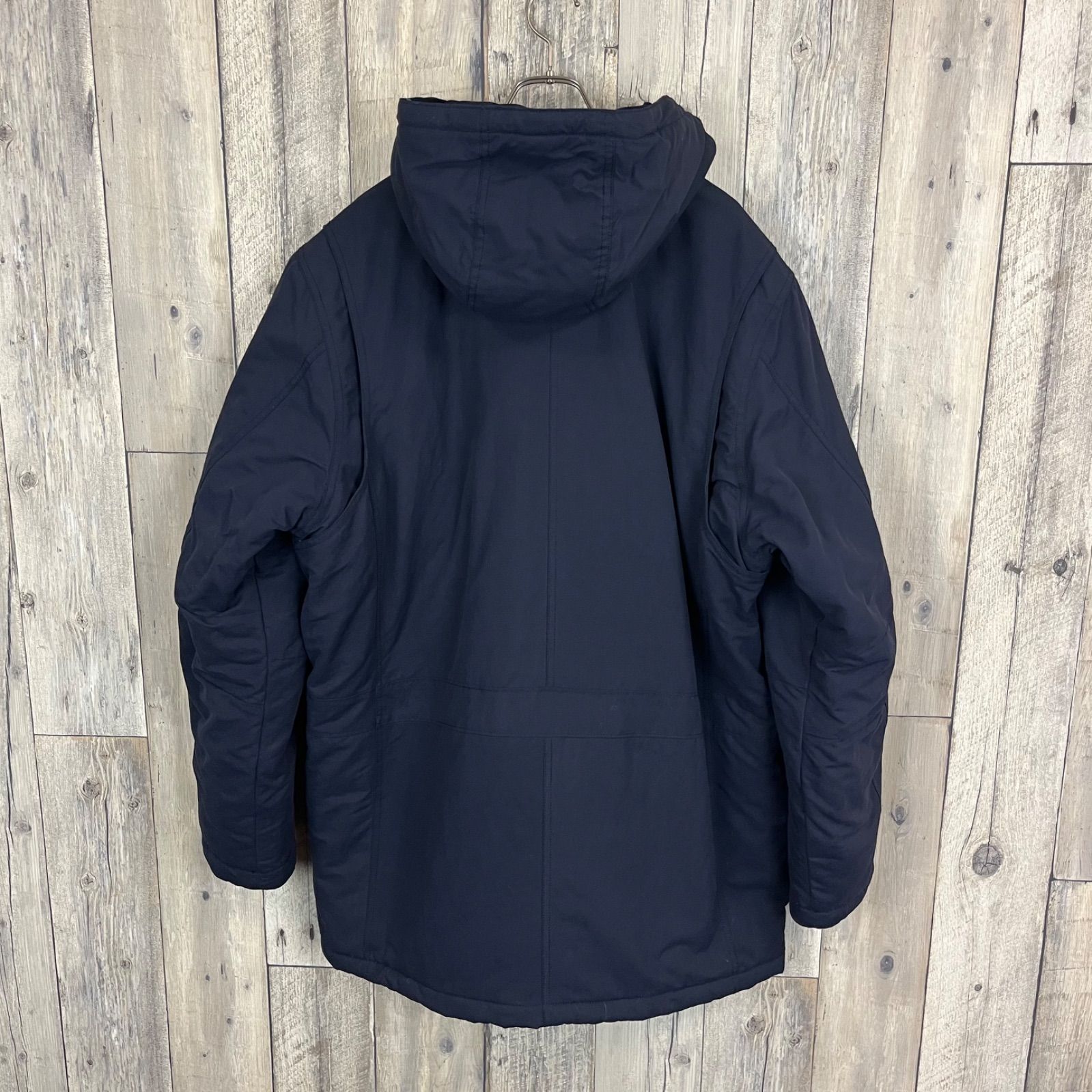 Eddie Bauer エディーバウアー ネイビー フード 取り外し可能 肉厚