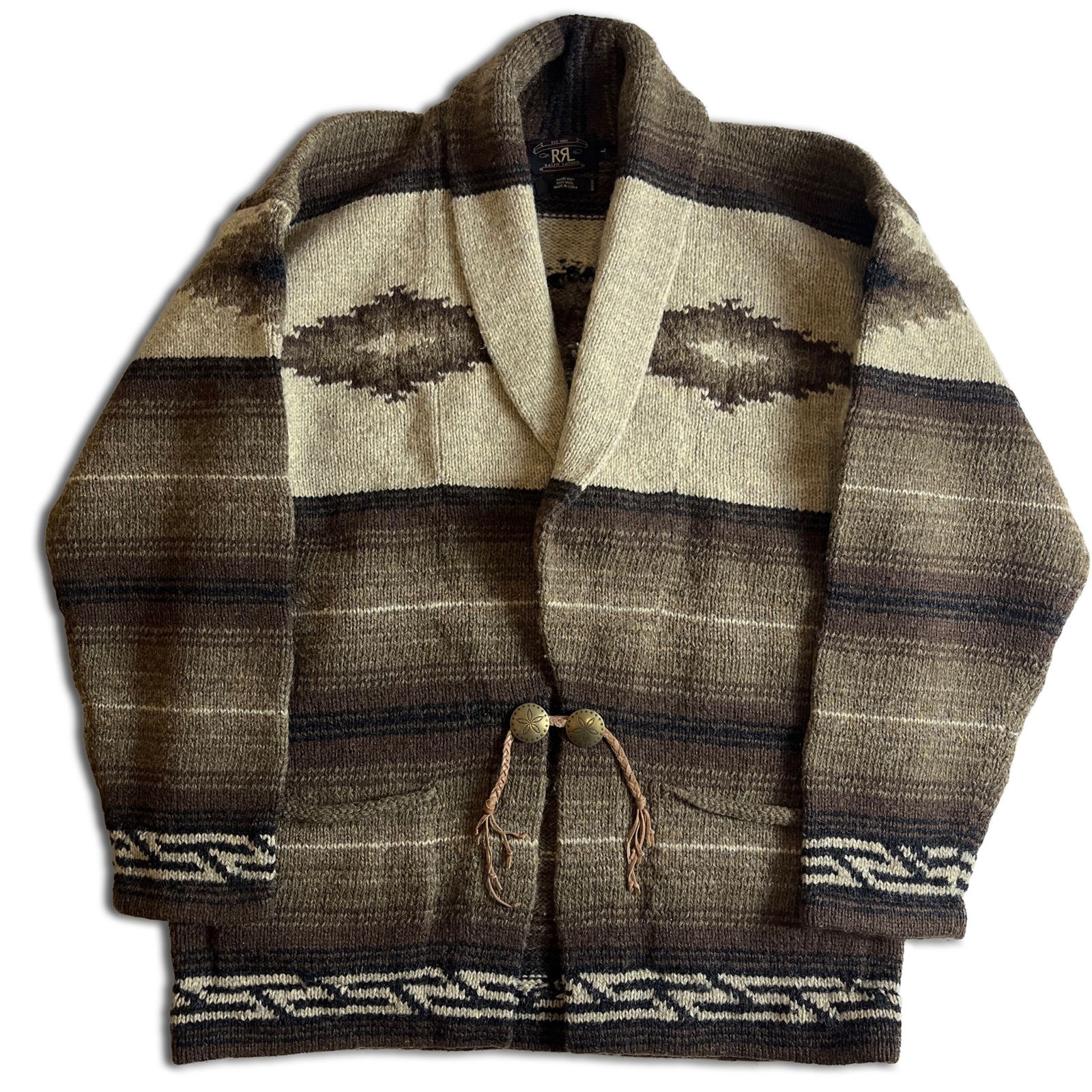 美品 90s】RRL NATIVE CARDIGAN ネイティブ カーディガン コンチョ 