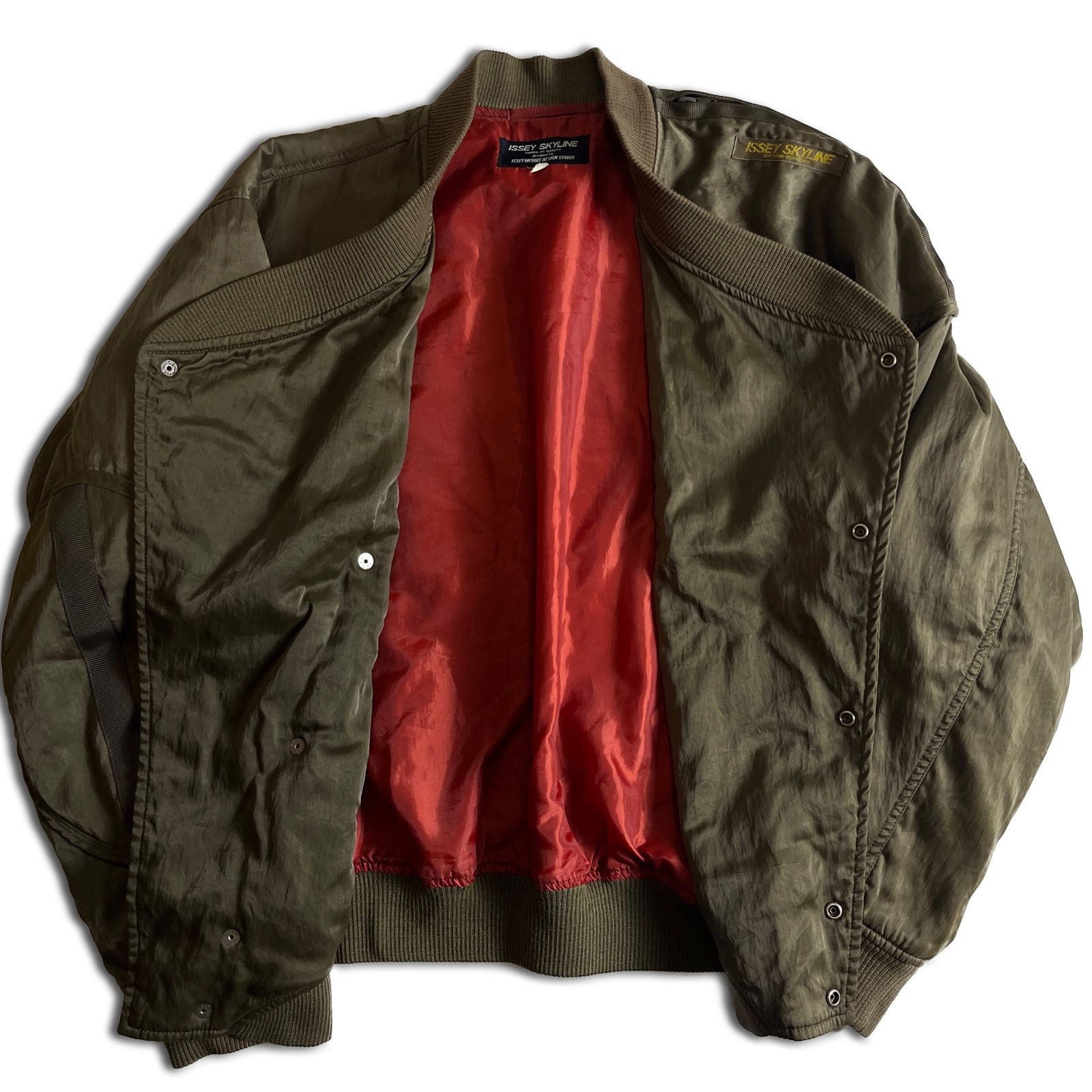 80s】ISSEY MIYAKE SKYLINE 中綿ジャケット M カーキ アーカイブ