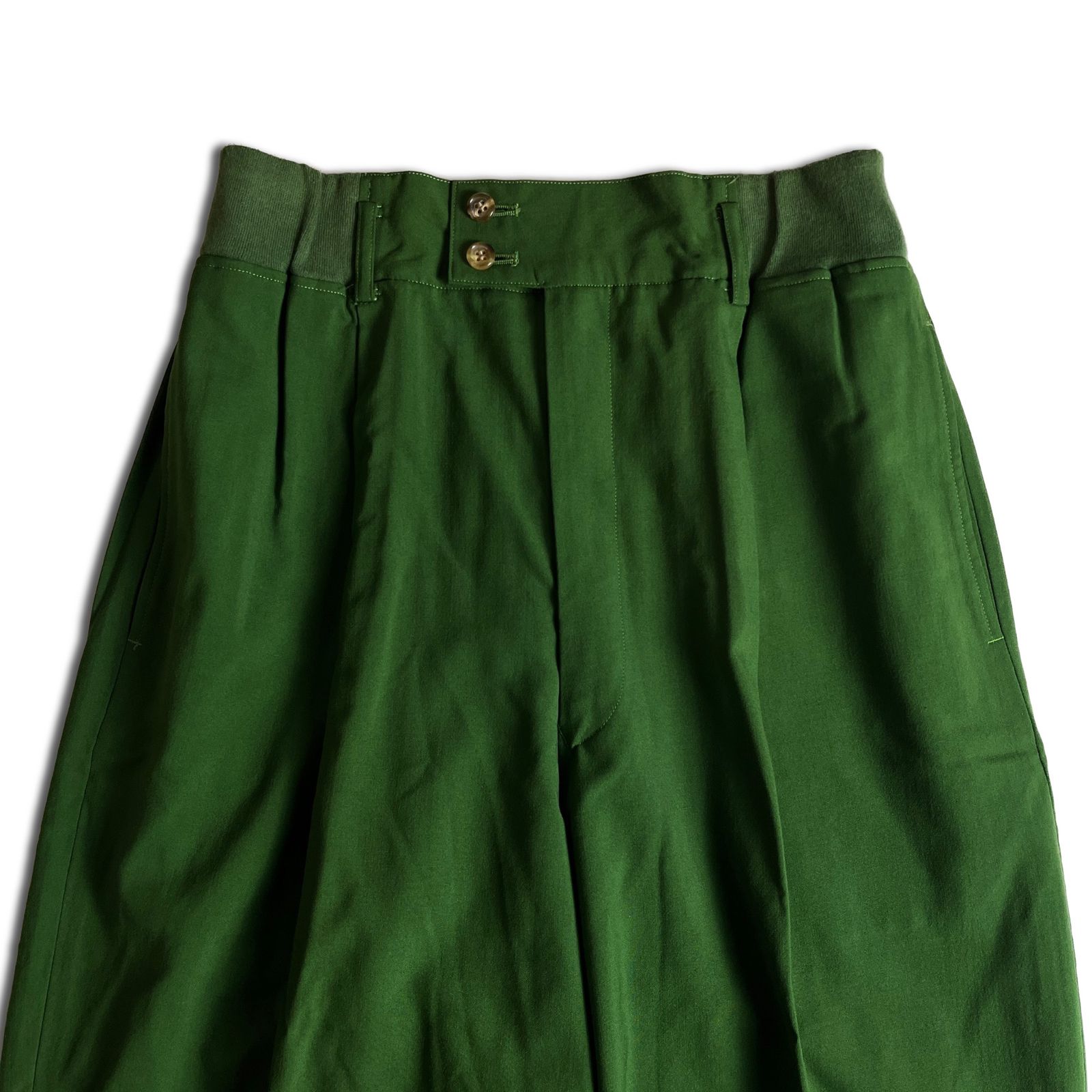 80s】COMME des GARCONS HOMME PLUS ツータックスラックス M グリーン