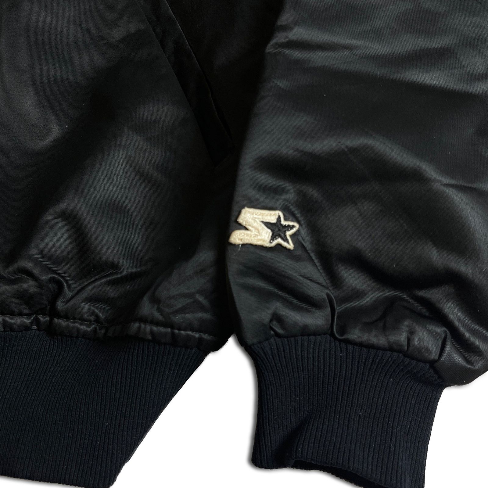 80s】STARTER RAIDERS NFL ナイロンスタジャン L ブラック USA製