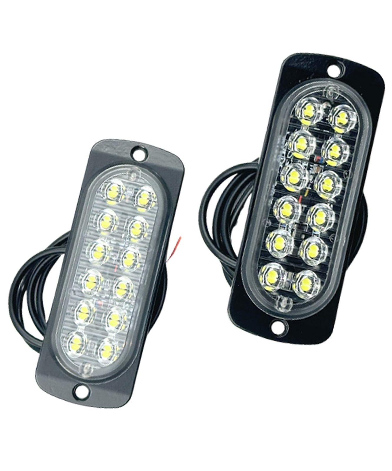 HTharros 車用 LED ストロボライト 12LED 12V 24V 汎用 ホワイト 2個