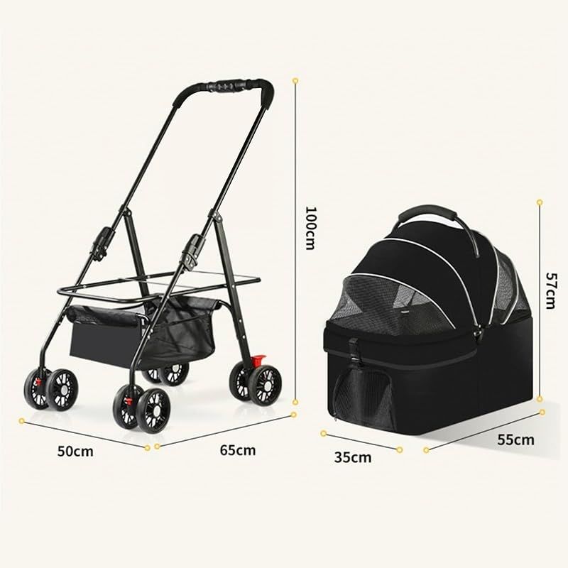 4輪ペットカート分離型ドッグカート メッシュ通気性 折りたたみ式 収納