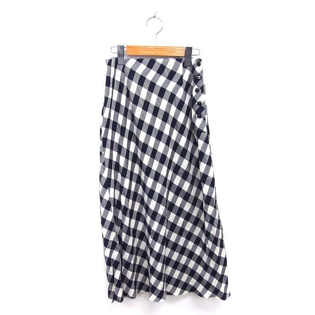 イエナ IENA Aライン チェック スカート ロング 薄手 サイドボタン 36