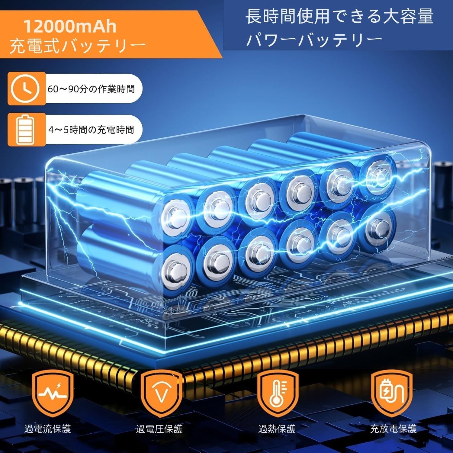 高圧洗浄機 コードレス 高性能6in1ノズル噴射距離10M充電式 バッテリー