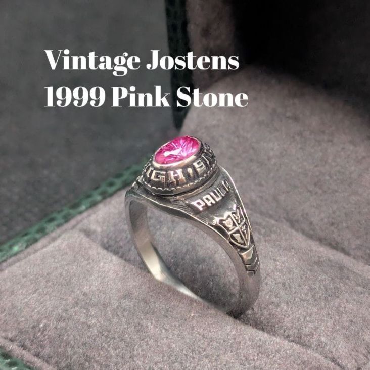 ヴィンテージ Jostens クラスリング Athens高校 1999年 ピンクストーン