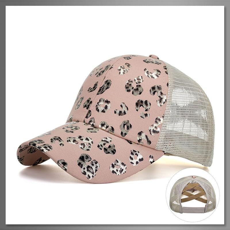 【新品】 [バズ セレクション] メッシュ キャップ ヒョウ柄 穴あき 帽子 スポーツ ランニング アウトドア CAP315(ピンク) 0