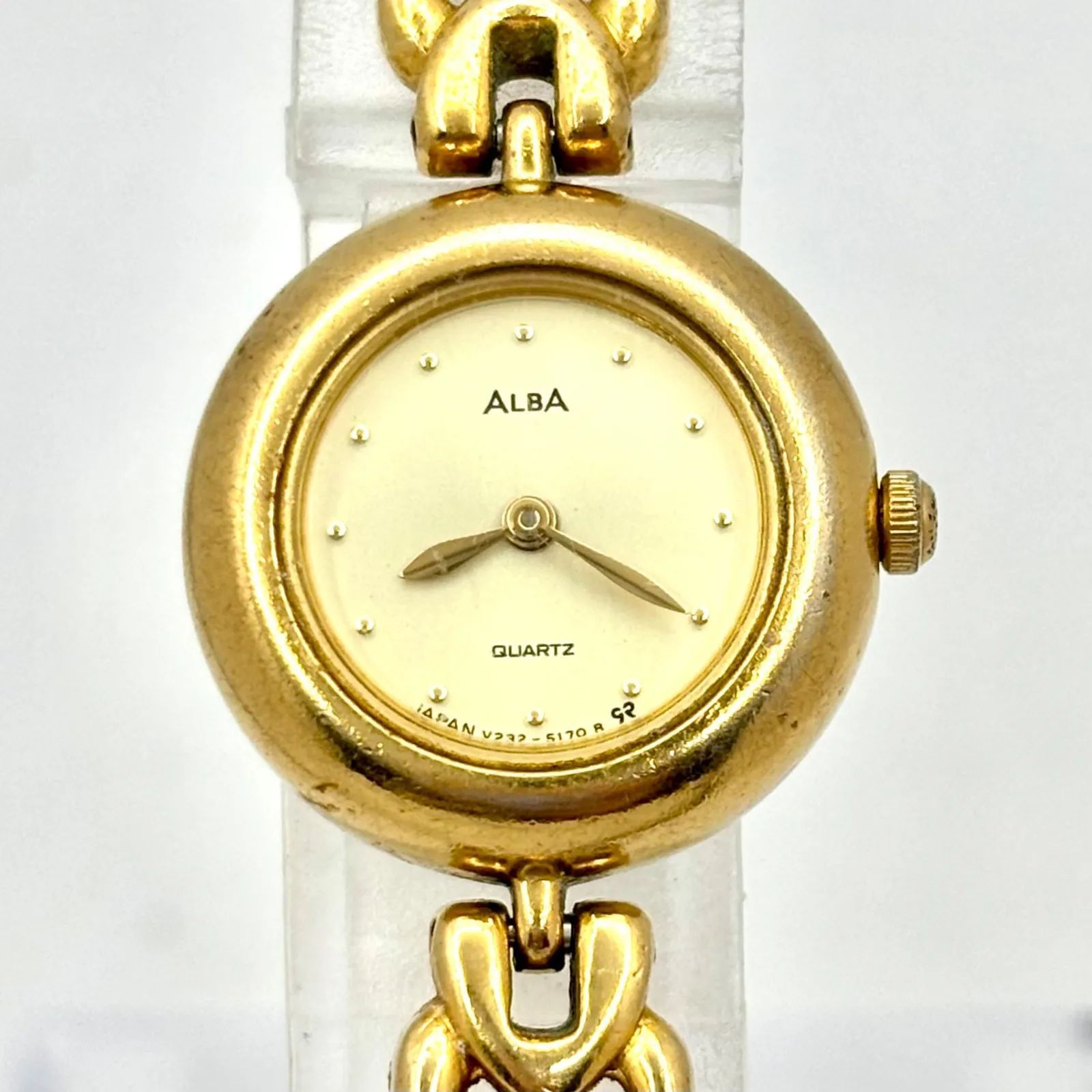 【新品電池】 SEIKO ALBA カラーストーン ゴールド レディース 腕時計 新品電池】SEIKO セイコー ALBA アルバ 2Pカラーストーン ゴールド