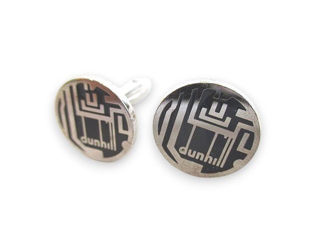 美品　Dunhill　ラウンドトップ　ロゴ　カフリンクス　シルバー 美品 Dunhill ラウンドトップ ロゴ カフリンクス シルバー - メルカリ