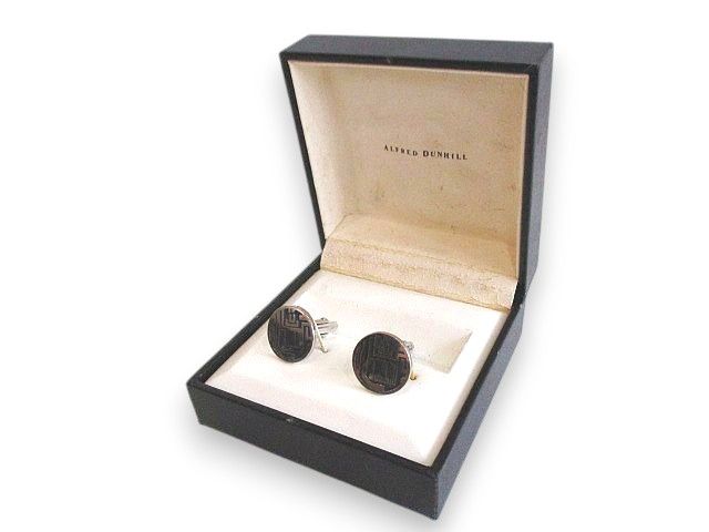 ダンヒル dunhill ラウンド ロゴ カフス カフリンクス シルバー925
