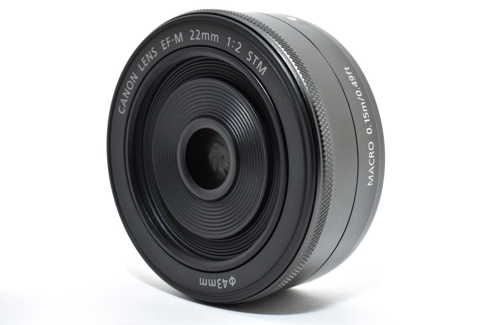 ☆新品級☆ キヤノン Canon EF-M 22mm F2 STM ブラック 《前後キャップ