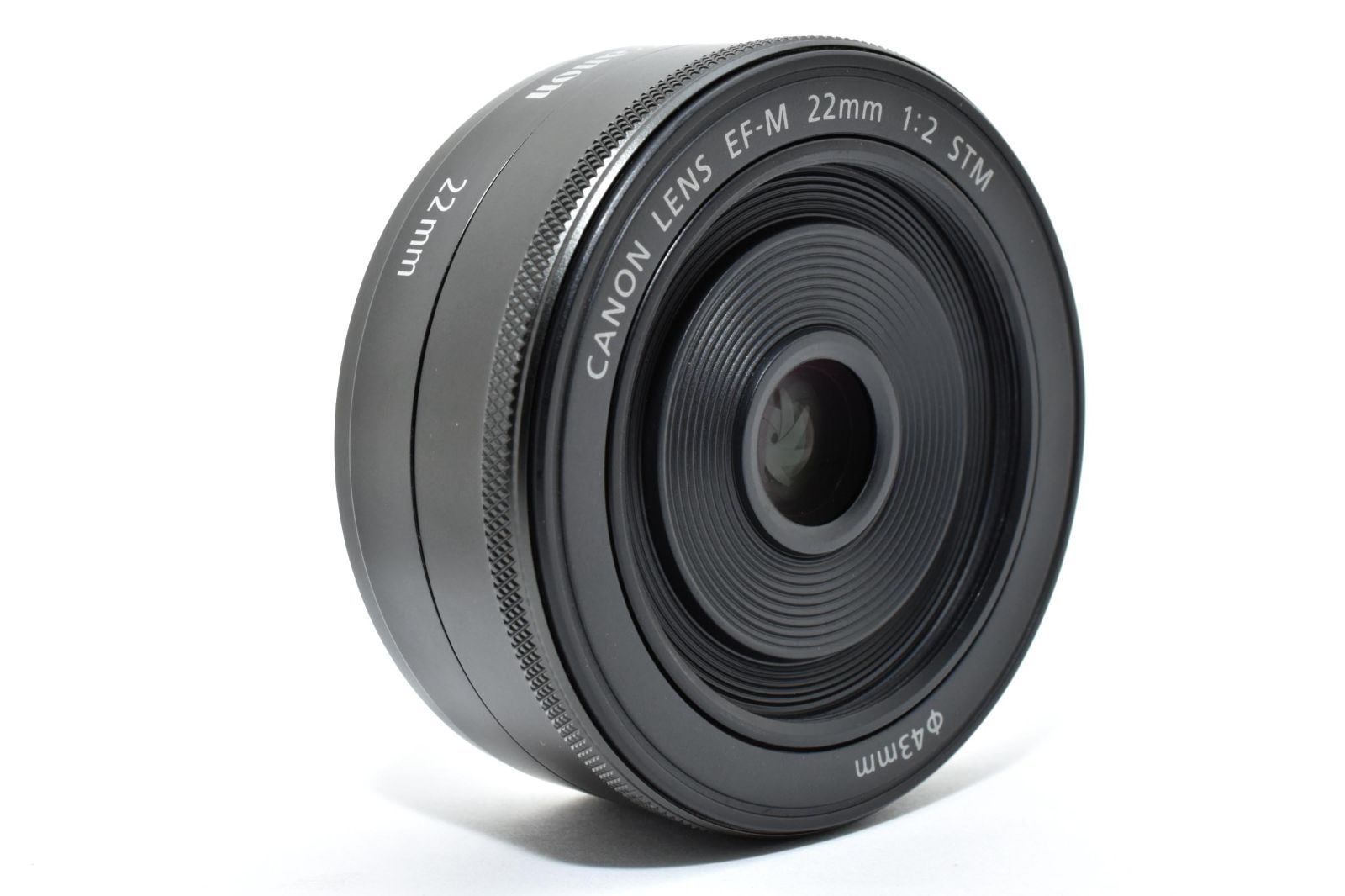 ☆新品級☆ キヤノン Canon EF-M 22mm F2 STM ブラック 《前後キャップ