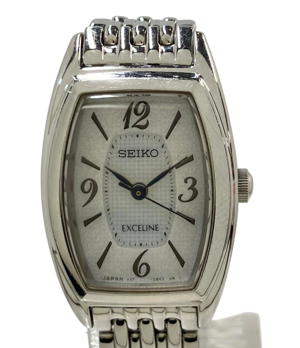 セイコー 腕時計 エクセリーヌ V117-0AS0 ソーラー ホワイト