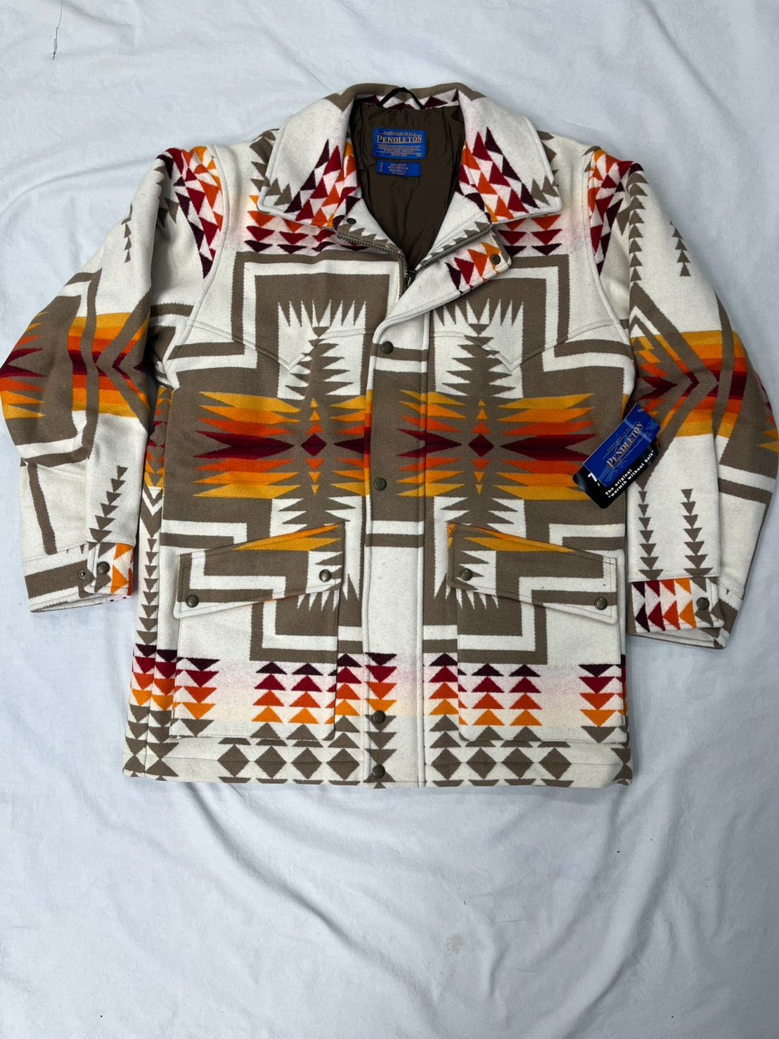 PENDLETON メンズネイティブ柄ハーフウールコート PENDLETON ペンドルトン ネイティブ柄ウールハーフコート 白 - メルカリ