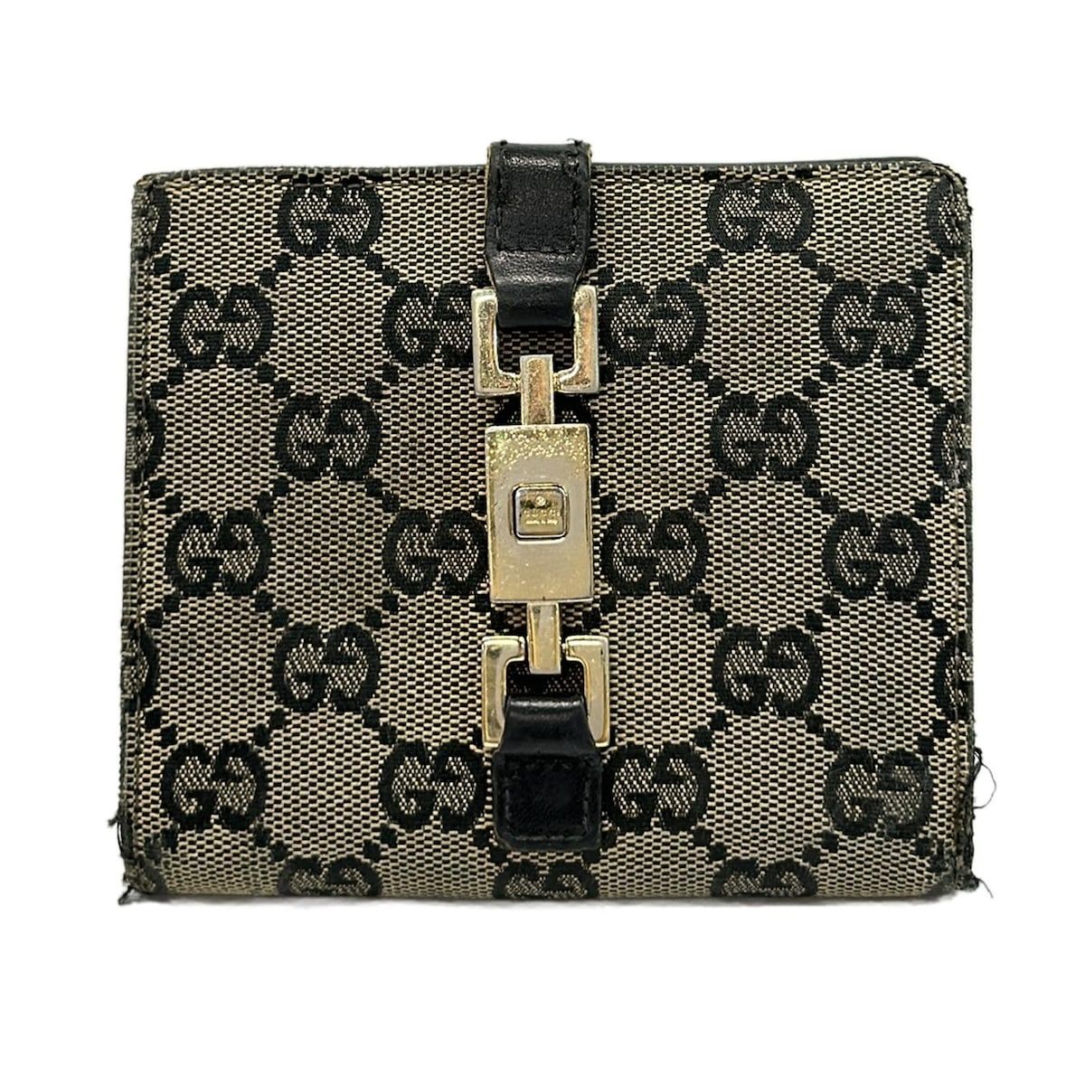 GUCCI(グッチ) 2つ折り財布 ジャッキー 0354463 黒×ベージュ レザー