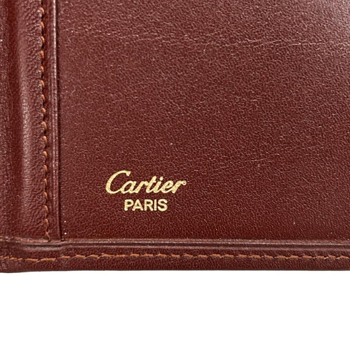 Cartier(カルティエ) 3つ折り財布美品 マストライン ボルドー がま口