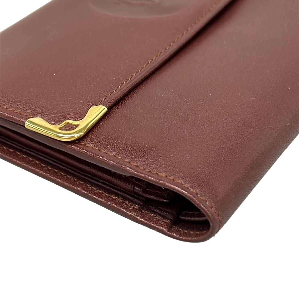 Cartier(カルティエ) 3つ折り財布美品 マストライン ボルドー がま口