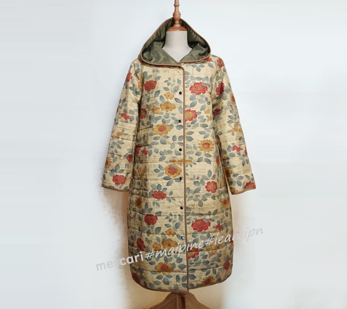 着物リメイク キルティング/ラグランコート【5145】 - メルカリ