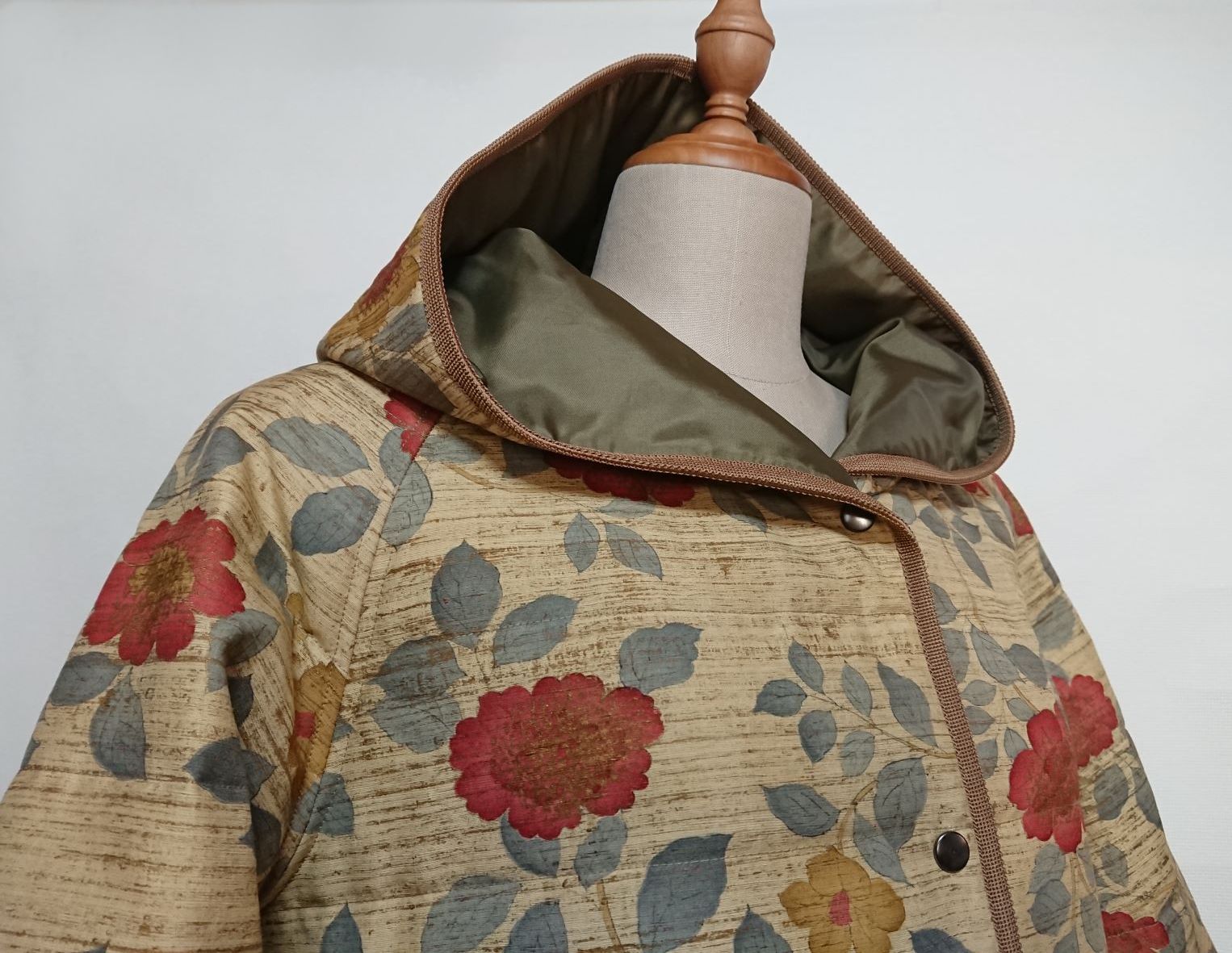 着物リメイク キルティング/ラグランコート【5145】 - メルカリ