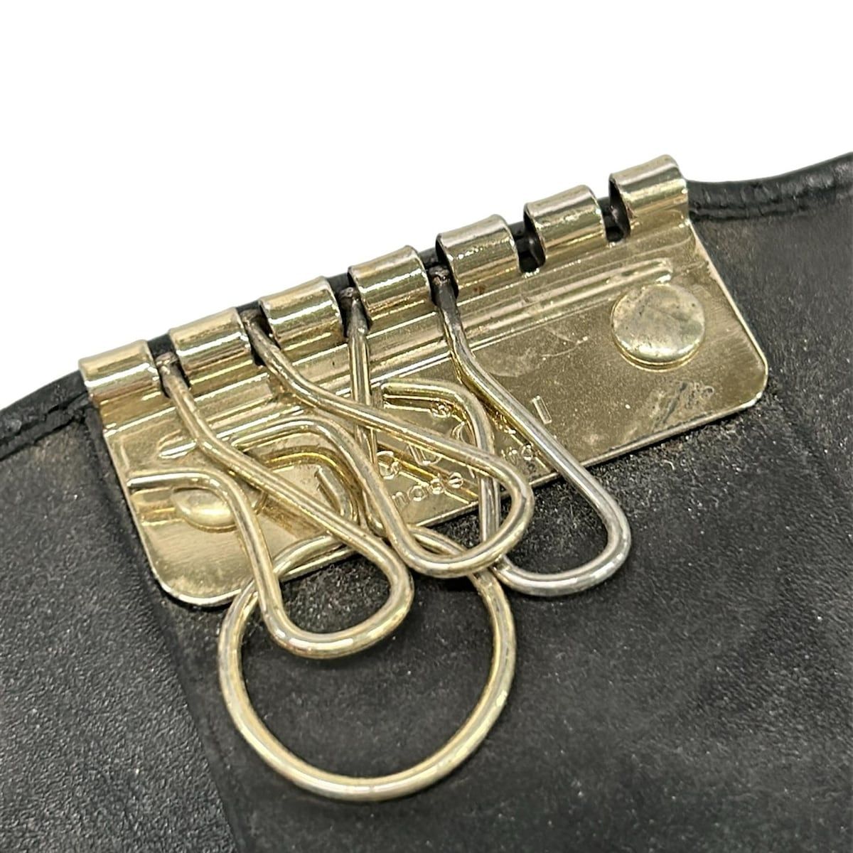 GUCCI(グッチ) キーケース シマライン 138093 黒 6連フック レザー