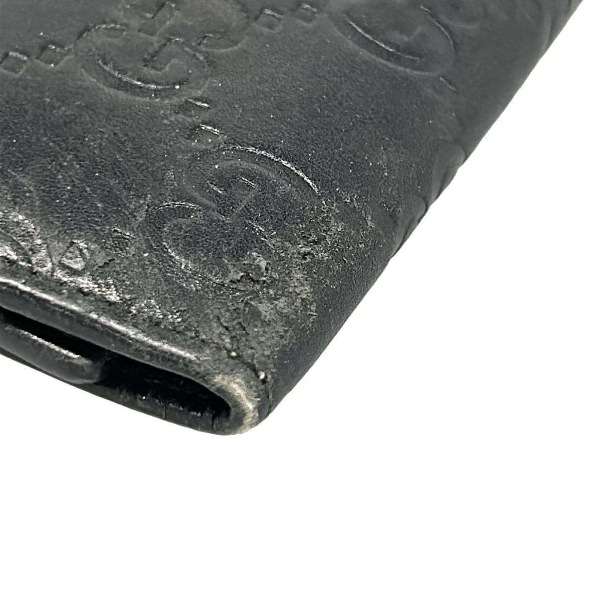 GUCCI(グッチ) キーケース シマライン 138093 黒 6連フック レザー