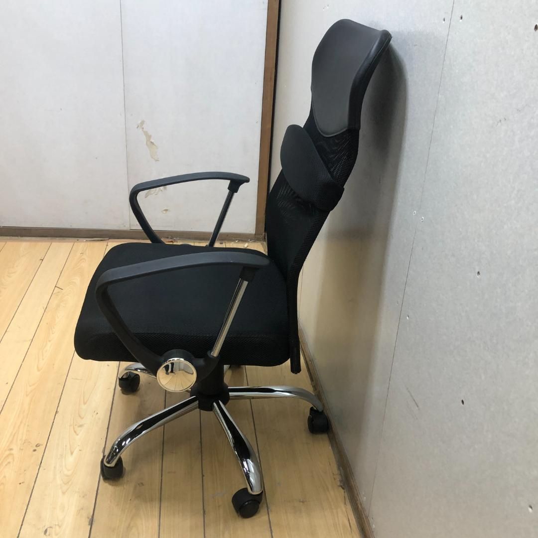 タンスのゲン デスクチェア H-935L-2R ブラック ひじ掛け キャスター