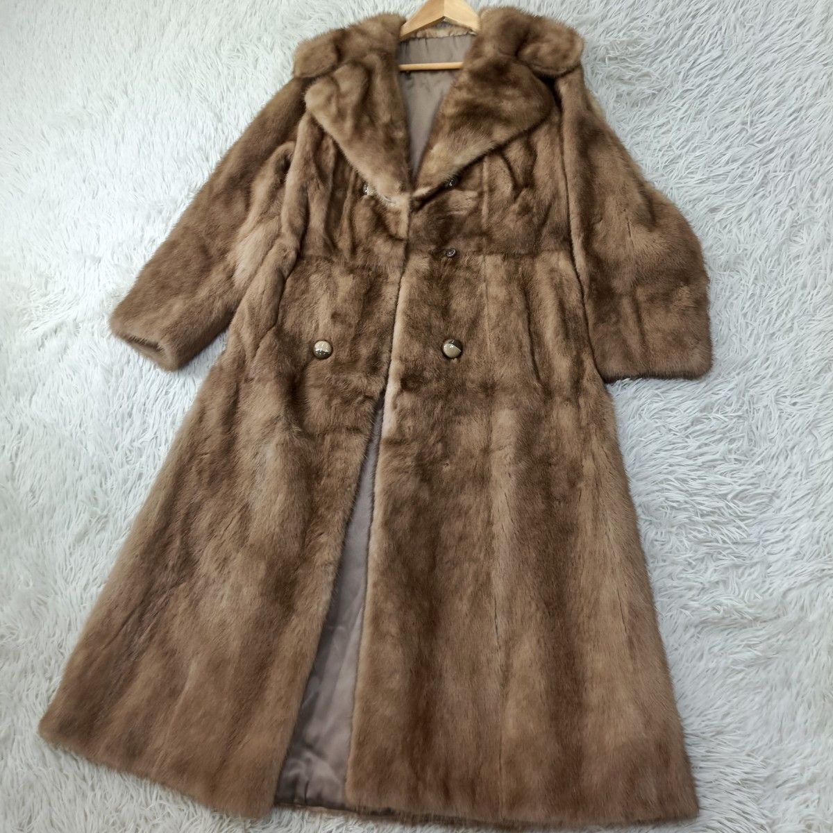 着丈114cm デミバフミンク ロングコート ファーコート ミンクコート