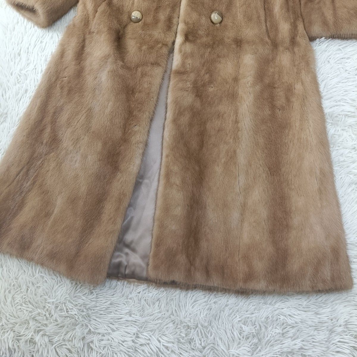 着丈114cm デミバフミンク ロングコート ファーコート ミンクコート